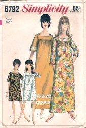 6792 1966 SIMPLICITY MUU MUU 2 LENGTHS PATTERN SM 10-12